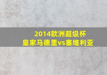 2014欧洲超级杯 皇家马德里vs塞维利亚